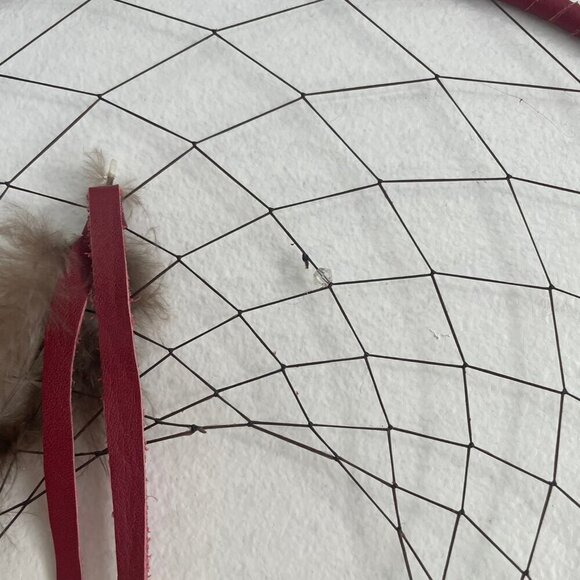 Handmade Dream Catcher Feathers Atikamekw Nation Indigenous Canada Diam. 12 inch - Picture 4 of 13